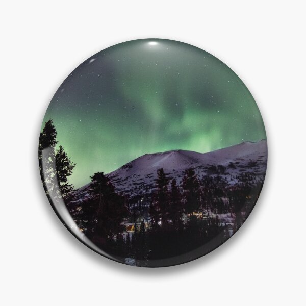 Item preview, Green Northern Lights in the Alaskan Winter Mountains designed and sold by Ian Christopher.