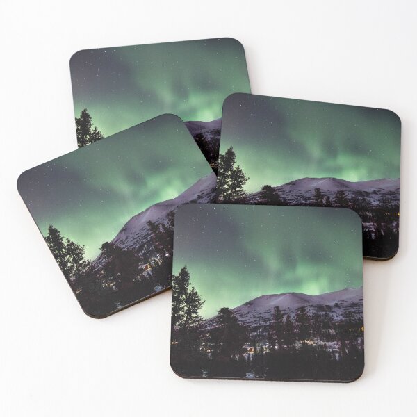 Item preview, Green Northern Lights in the Alaskan Winter Mountains designed and sold by Ian Christopher.