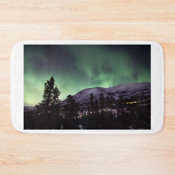 Item preview, Green Northern Lights in the Alaskan Winter Mountains designed and sold by Ian Christopher.
