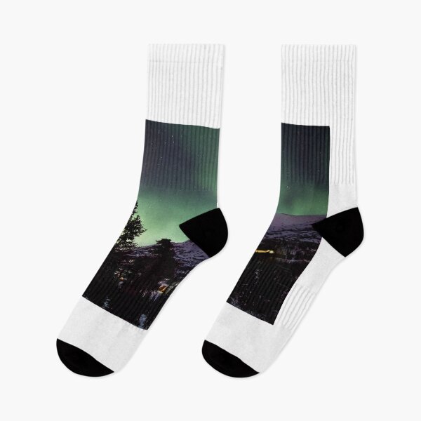 Item preview, Green Northern Lights in the Alaskan Winter Mountains designed and sold by Ian Christopher.