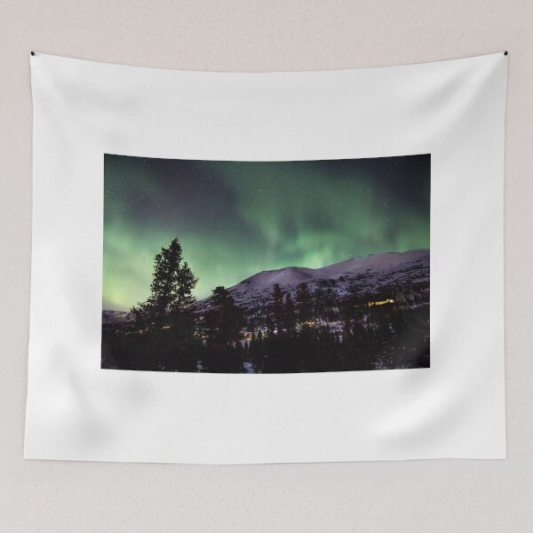 Item preview, Green Northern Lights in the Alaskan Winter Mountains designed and sold by Ian Christopher.