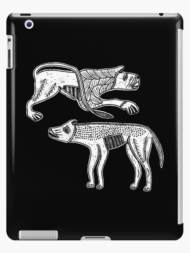 Funda y vinilo para iPad «Animales lobos y leones del caldero Gundestrup»  de laforma | Redbubble