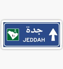 Jeddah Highway Sign, Saudi Arabia Sticker