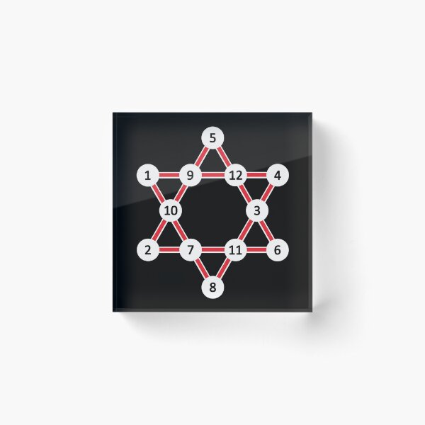 Super Magic Star Red with Numbers Acrylic Block