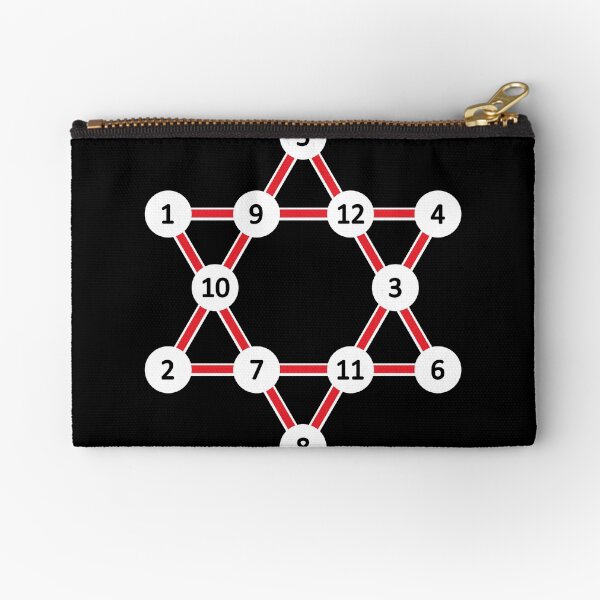 Super Magic Star Red with Numbers Zipper Pouch