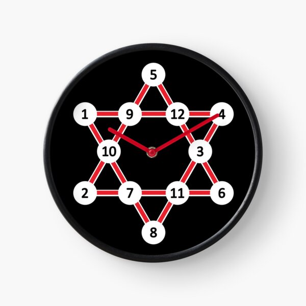 Super Magic Star Red with Numbers Clock