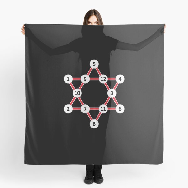 Super Magic Star Red with Numbers Scarf