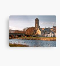 Peebles Old Parish Church by the River Tweed Metal Print