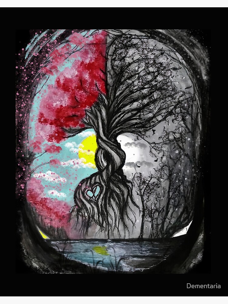 Tree Of Life And Death Art Board Print By Dementaria Redbubble