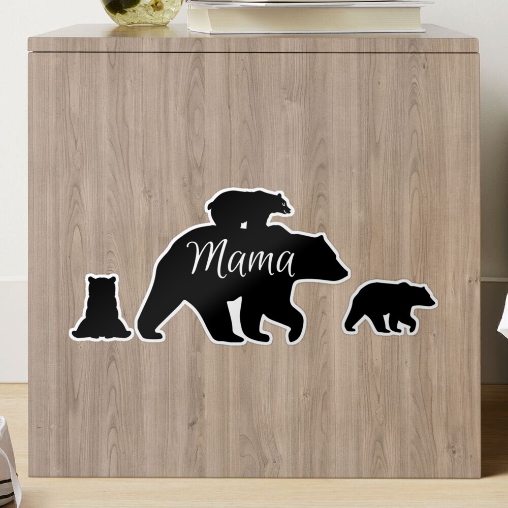 Mama Bear and Cubs Sticker for Sale by Erin0987