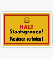 Stop, Country Border!, East Germany DDR Historic Sign Sticker