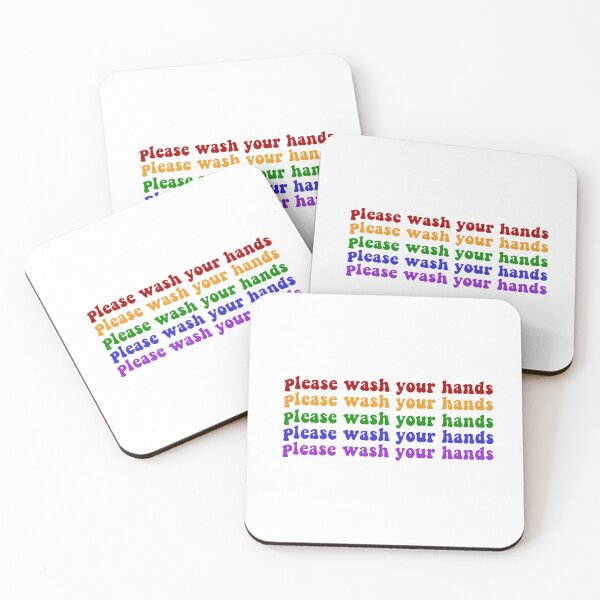 Aperçu de l'œuvre Veuillez vous laver les mains Rainbow Quote créée et vendue par Weyheycallie.