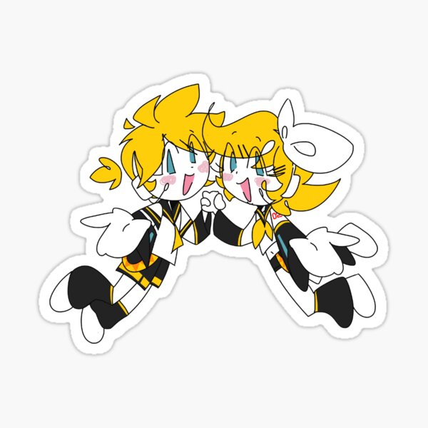 Vocaloid Rin and Len Holographic and Vinyl Stickers weatherproof Die-cut  Laminated Stickers Cute Kawaii Anime Stickers 