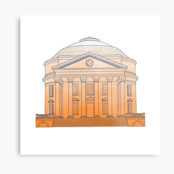 Orange Ombre UVA Rotunda Metal Print