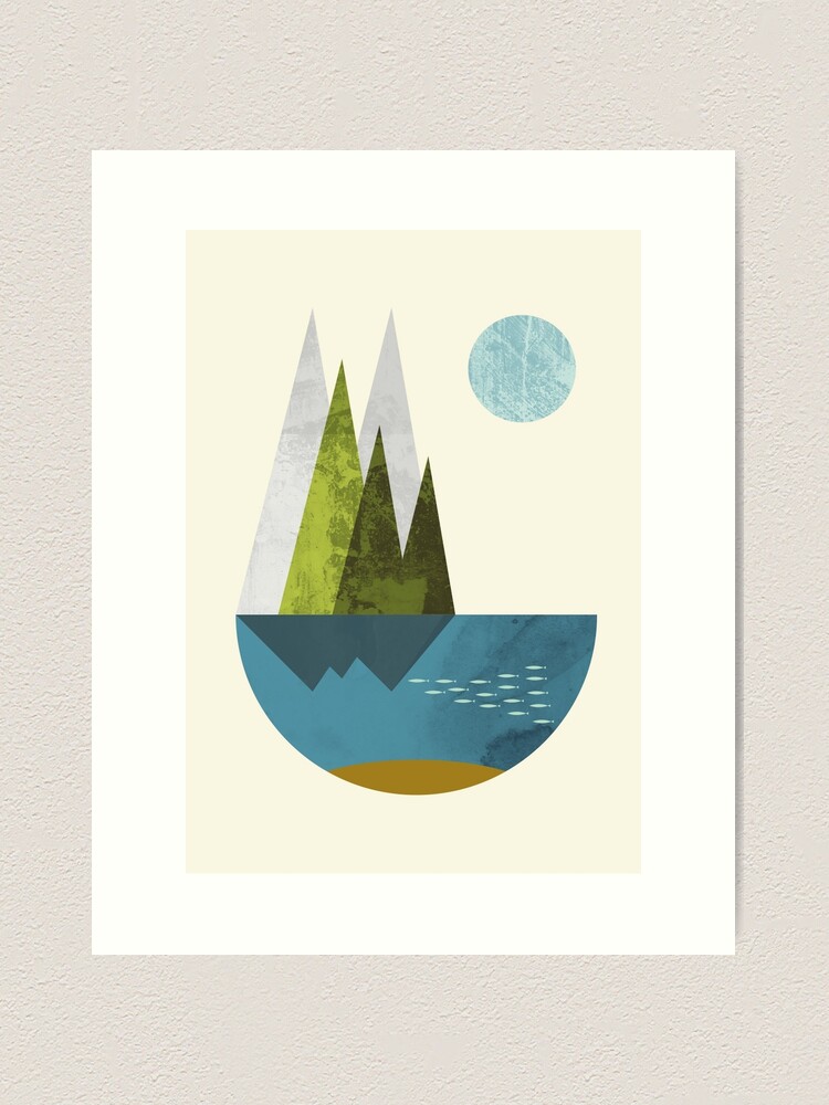 Alternate view of Earth, geometric print Art Print