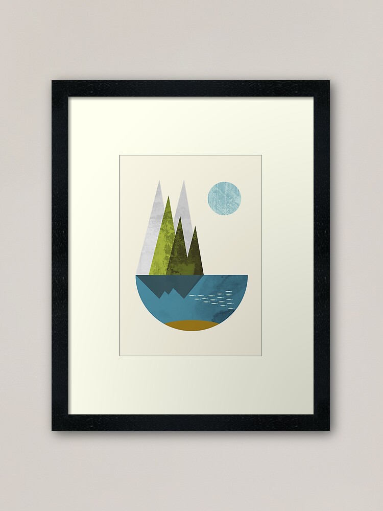 Alternate view of Earth, geometric print Framed Art Print