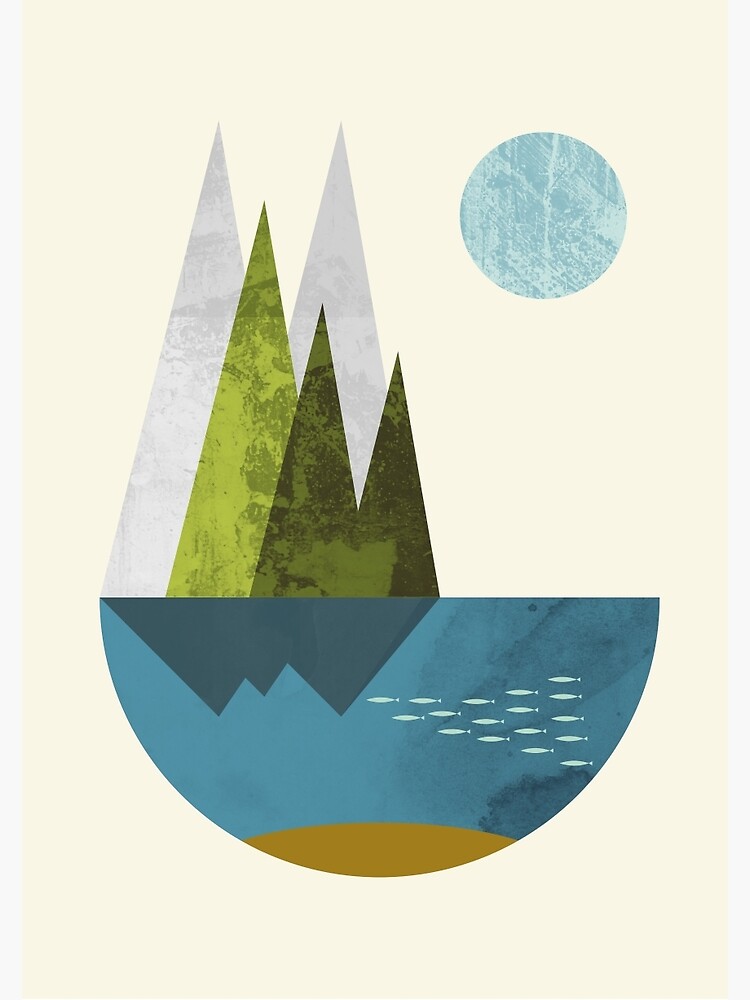 Earth, geometric print by FLATOWL