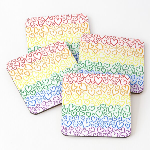 Item preview, Gay Pride Hearts Pattern designed and sold by JustGottaDraw.