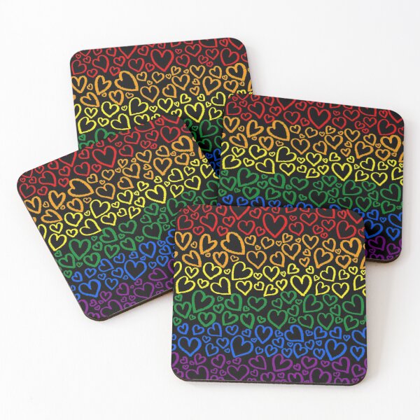 Item preview, Gay Pride Heart Pattern designed and sold by JustGottaDraw.
