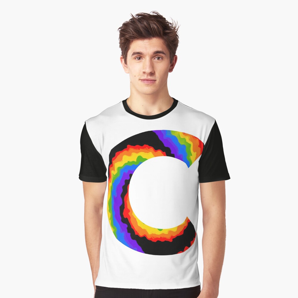 The Letter C - Monogram in Rainbow Gradient Essential T-Shirt for