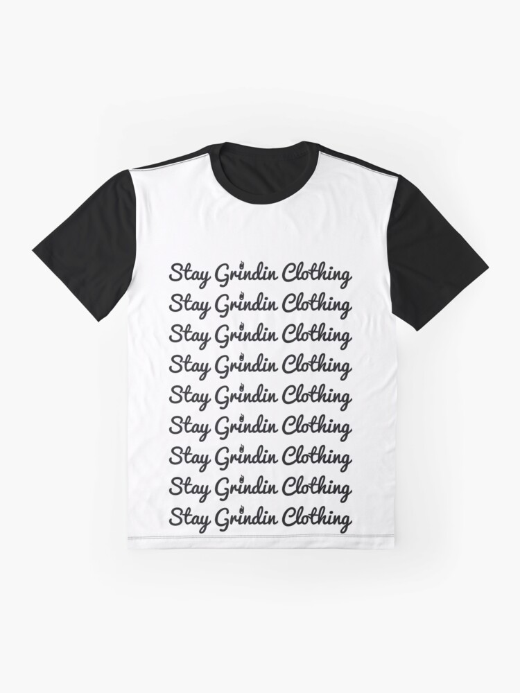 Alternate view of Stay Grindin Clothing - Repeated - Black Graphic T-Shirt