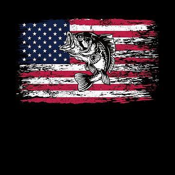 Bass Fishing Distressed American Flag | Poster
