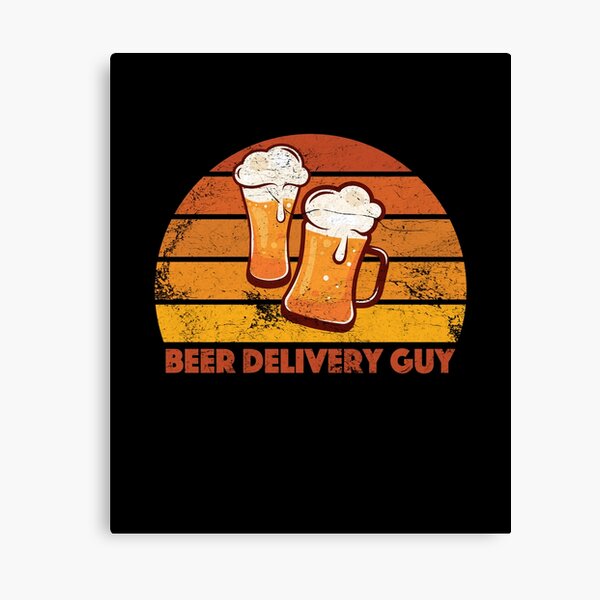 Beer Delivery Guy Funny Distressed Canvas Print
