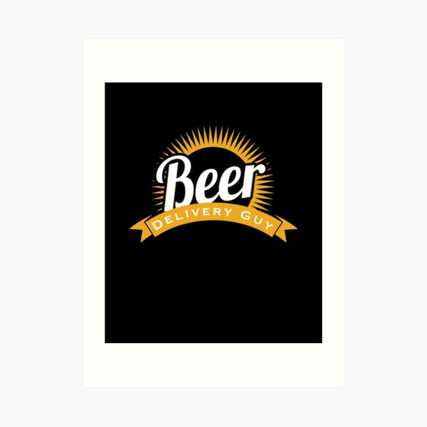 Beer Delivery Guy Funny Logo Art Print