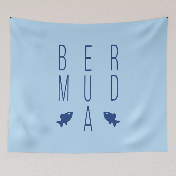 Item preview, Bermuda Fish Modern Bold Block Text Light-Color designed and sold by TinyStarAmerica.