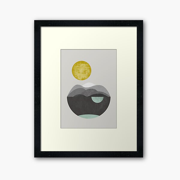 Dunes, geometric art Framed Art Print