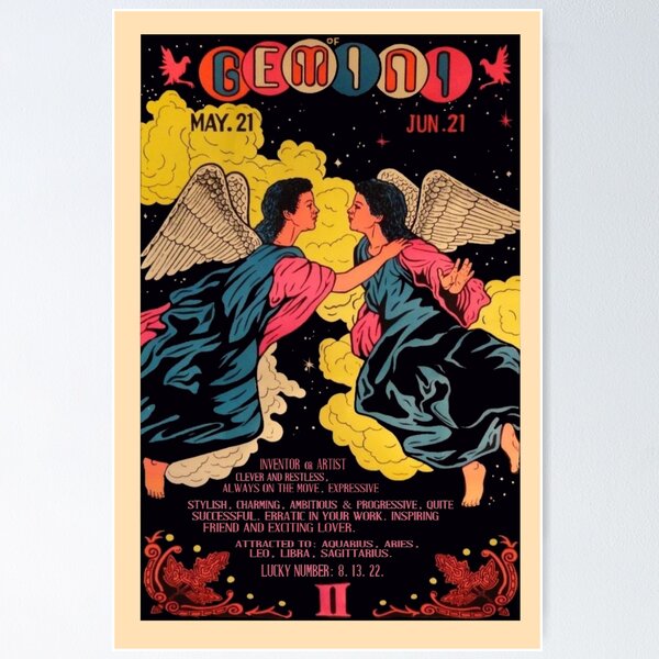 Item preview, vintage gemini poster designed and sold by artbyemx.
