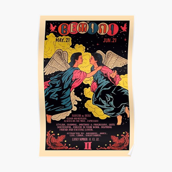 vintage gemini poster Poster