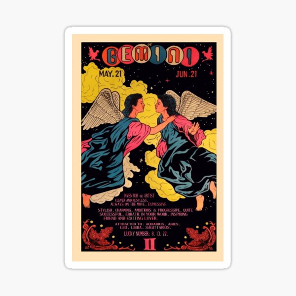 Item preview, vintage gemini poster designed and sold by artbyemx.