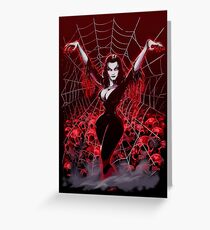 Vampira Spider web gothic Greeting Card