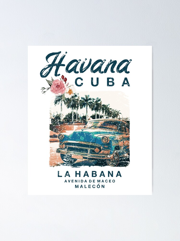 Vintage Cuba Design T-Shirt, Classic Cuban Travel Poster Vintage Cuba Design T-Shirt, Classic Cuban Travel Poster
