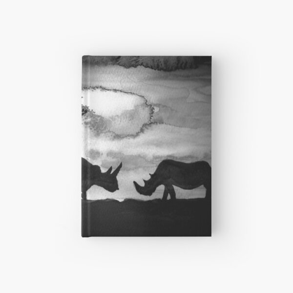 Rhinoceros silhouette Hardcover Journal