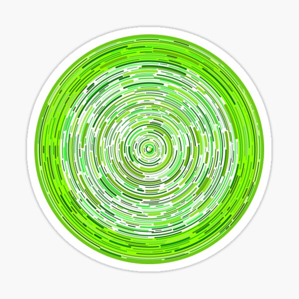 Green ever decreasing circles Sticker