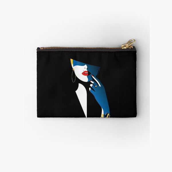 Item preview, Simplistic minimalist painting of a stylish woman with beauty mark on black background designed and sold by MindChirp.