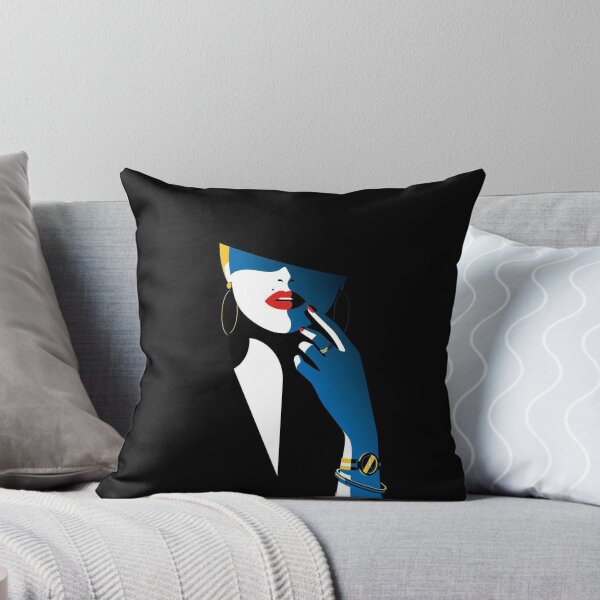 Item preview, Simplistic minimalist painting of a stylish woman with beauty mark on black background designed and sold by MindChirp.