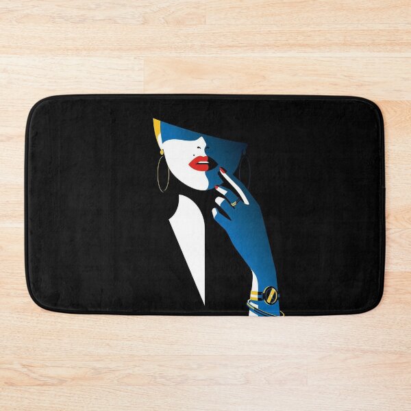 Item preview, Simplistic minimalist painting of a stylish woman with beauty mark on black background designed and sold by MindChirp.