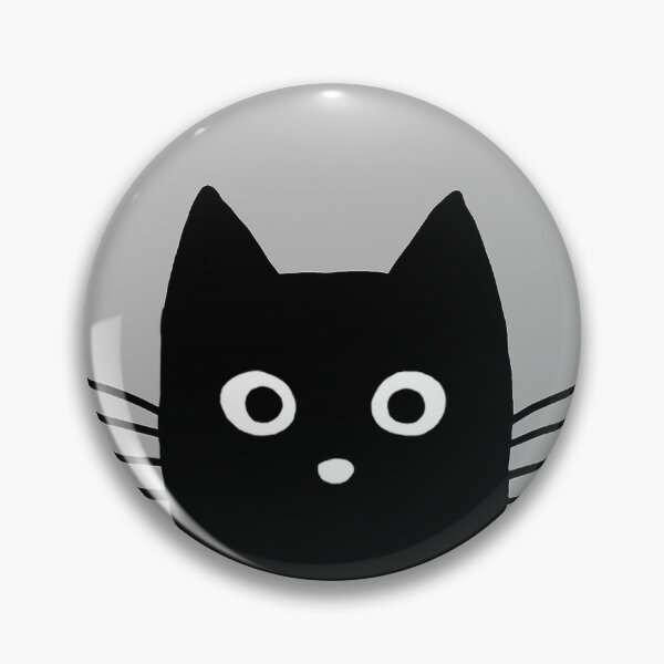 Black Cat Face Pin