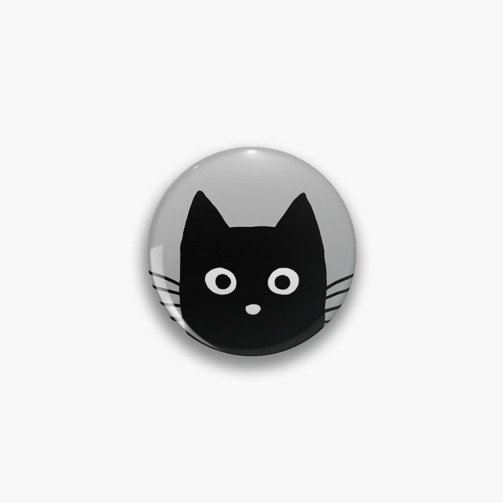 Black Cat Face Pin