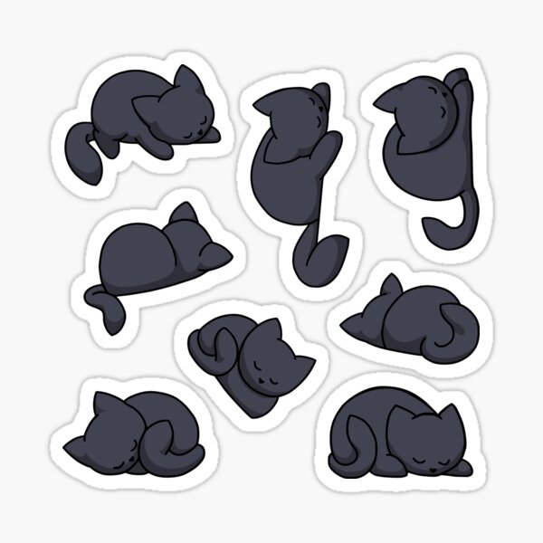 Sticker Set Katzen - Schwarz Sticker
