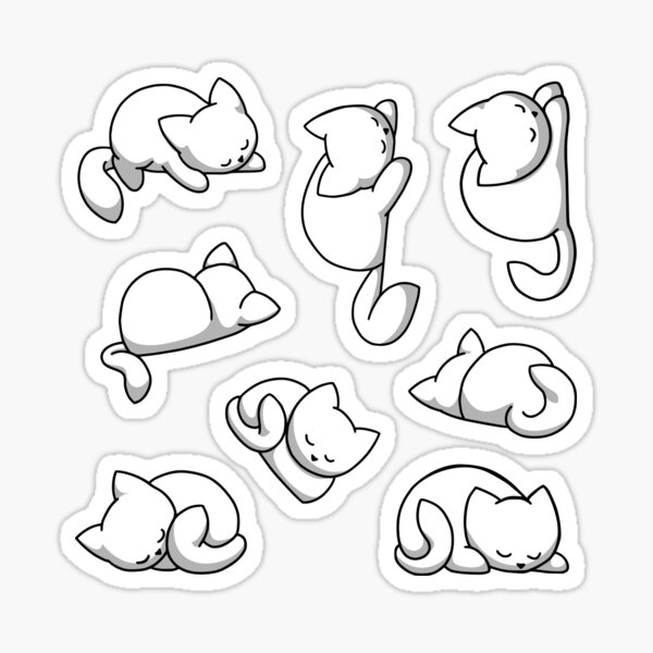 Sticker Set Katzen - Weiß Sticker
