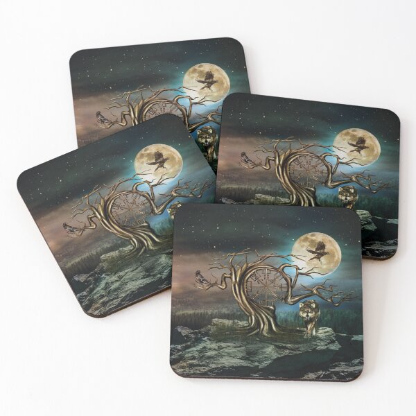 Item preview, Vegvisir Tree Moon landscape designed and sold by k9printart.