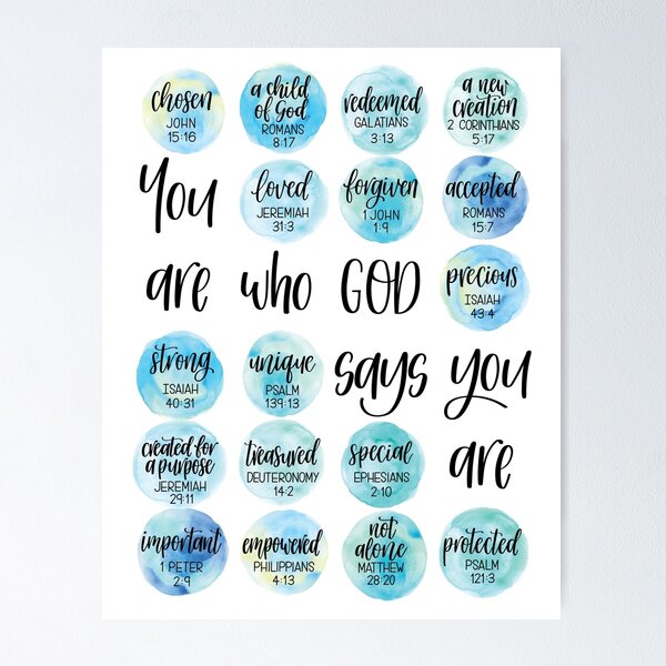 Item preview, You are who God says you are - Identity in Christ artwork designed and sold by Rebecca Claire Designs.