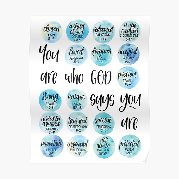 You are who God says you are - Identity in Christ artwork Poster