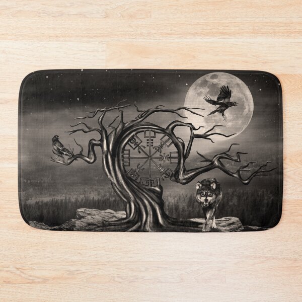 Item preview, Vegvisir Tree Moon landscape - sepia designed and sold by k9printart.