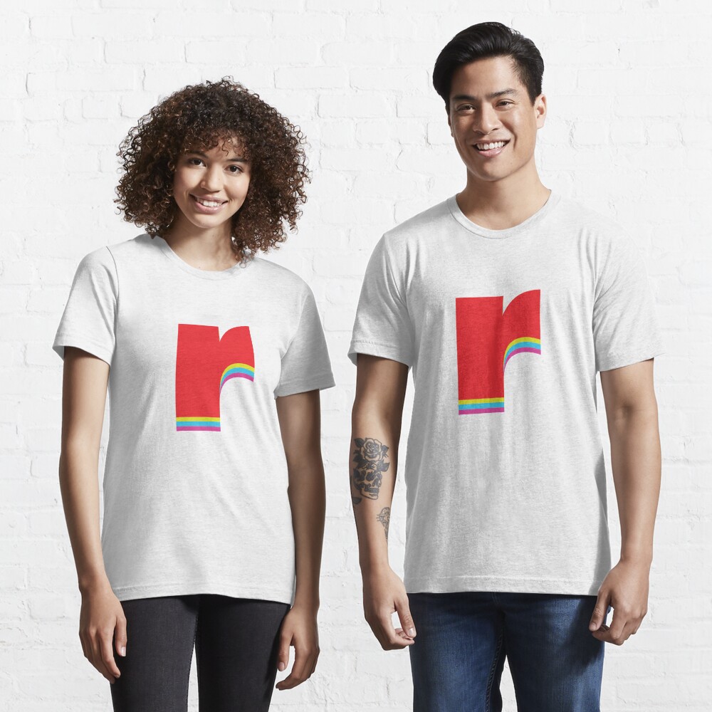 Lower Case Letter J Monogram Offset Rainbow T-Shirt