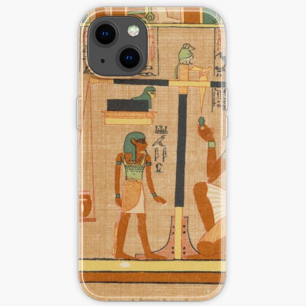 Egyptian Art: Weighing of the Heart in the Duat using the feather of Maat as the measure in balance iPhone Soft Case